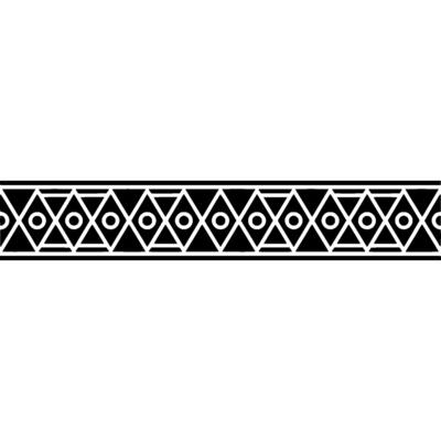 Geometric Tribal Border, Black and White, Decorative Element.