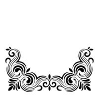 Elegant Black Flourish Corner on White Background. vector
