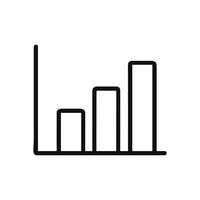 Ascending bar graph shows data trend. Icon symbol illustration vector