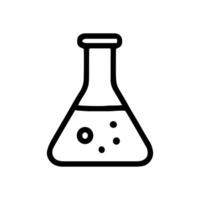 Bubbling liquid in a flask. Icon symbol illustration vector