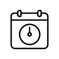 Calendar with clock reminders impending. Icon symbol illustration vector