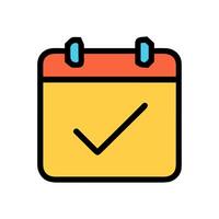 Calendar marking a completed event. Icon symbol illustration vector