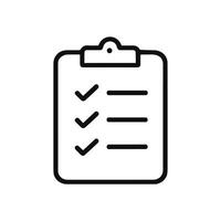 Completed checklist with checkmarks simple design. Icon symbol illustration vector
