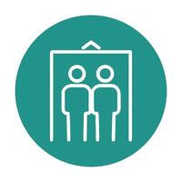 Elevator symbol features two stick figures. Icon symbol illustration vector