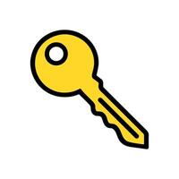 Golden key Access to security. Icon symbol illustration vector