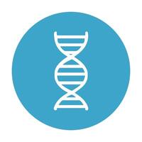 Genome structure within a blue circle. Icon symbol illustration vector