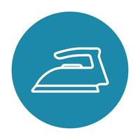 Ironing Icon Smooth Lines in Teal Circle. Icon symbol illustration vector