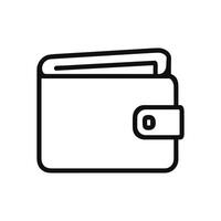 Minimalist wallet icon with secure closure. Icon symbol illustration vector