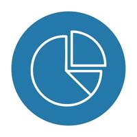 Round blue chart showing different segments. Icon symbol illustration vector