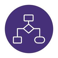 Blueprint of connected geometric shapes. Icon symbol illustration vector