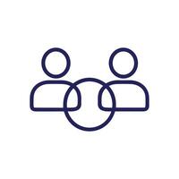 Collaborative connection between individuals symbolized. Icon symbol illustration vector