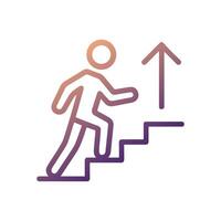 Climbing metaphorical ladder towards success. Icon symbol illustration vector