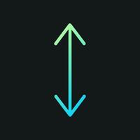 Cyan arrow points vertically both directions. Icon symbol illustration vector