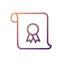 Document Award Scroll of Achievement. Icon symbol illustration vector
