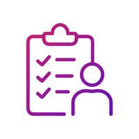 Gradient task checklist with person icon. Icon symbol illustration vector