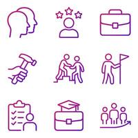 Gradient Icon Collection Skills and Growth. Icon symbol illustration vector