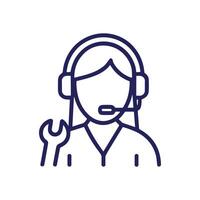 Mechanical Support A WrenchWielding Hero. Icon symbol illustration vector