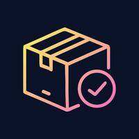 Package confirmed delivery icon with gradient design. Icon symbol illustration vector
