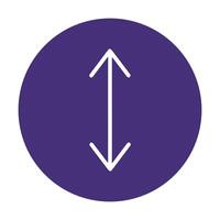 Purple circle with bidirectional arrow indicator. Icon symbol illustration vector