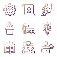 Skills development Icons of learning. Icon symbol illustration vector