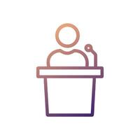 Speaker at podium with microphone icon. Icon symbol illustration vector