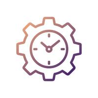 Timeless cogwheel Mechanism within a clock. Icon symbol illustration vector