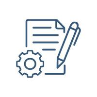 Blueprint revision and planning. Icon symbol illustration vector