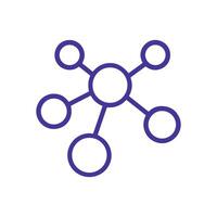 Connected Circles A Network of Elements. Icon symbol illustration vector
