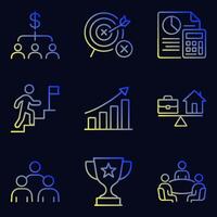 Conceptual business gradient icon collection. Icon symbol illustration vector