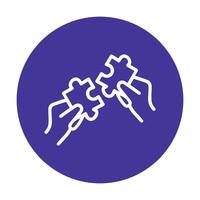 Connecting puzzle pieces in collaboration. Icon symbol illustration vector