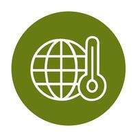 Global warming earth with thermometer. Icon symbol illustration vector