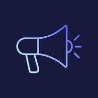 Gradient loudspeaker with radiating sound waves. Icon symbol illustration vector