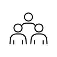 Hierarchy of three abstract stylized people. Icon symbol illustration vector