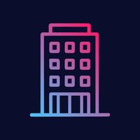 Multistory building with gradient outline. Icon symbol illustration vector