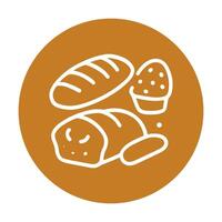 Bakery bounty in a circular frame. Icon symbol illustration vector