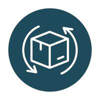 Rotating box in a circle. Icon symbol illustration vector