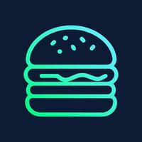Gradient outlined hamburger on dark ground. Icon symbol illustration vector