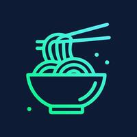 Minimalist noodles with chopsticks icon. Icon symbol illustration vector