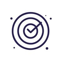 Bullseye Target Symbol with Confirmation Icon. Icon symbol illustration vector