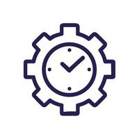 Automated Time Cog TickTock Success. Icon symbol illustration vector