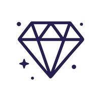 Outlined diamond with shimmering sparkles. Icon symbol illustration vector