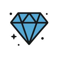 Faceted gem surrounded by sparkling dots. Icon symbol illustration vector