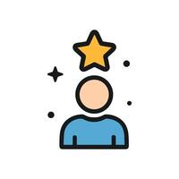 Starachieving person with talent and skills. Icon symbol illustration vector