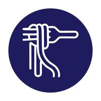 Pasta on a fork in a circle. Icon symbol illustration vector