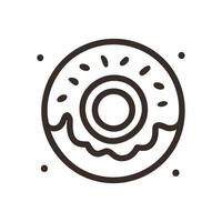 Simple donut with frosting design. Icon symbol illustration vector