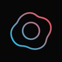 Gradient Egg Outline on Black. Icon symbol illustration vector
