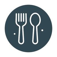 Cutlery icon within circular shape. Icon symbol illustration vector