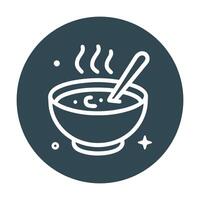 Steaming bowl of soup icon. Icon symbol illustration vector