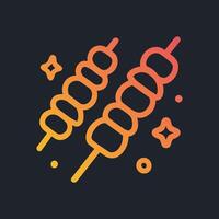 Shish kebab skewers colorful delicious. Icon symbol illustration vector