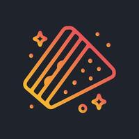 Sparkling sliced sandwich with rounded dots. Icon symbol illustration vector